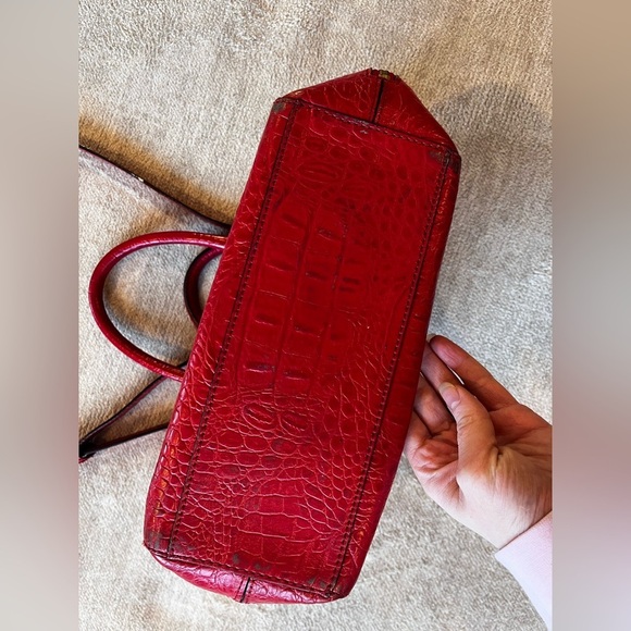 KATE SPADE Rialto Place Alessa Croc Embossed Red Leather Satchel Bag Mobwife - Picture 2 of 8